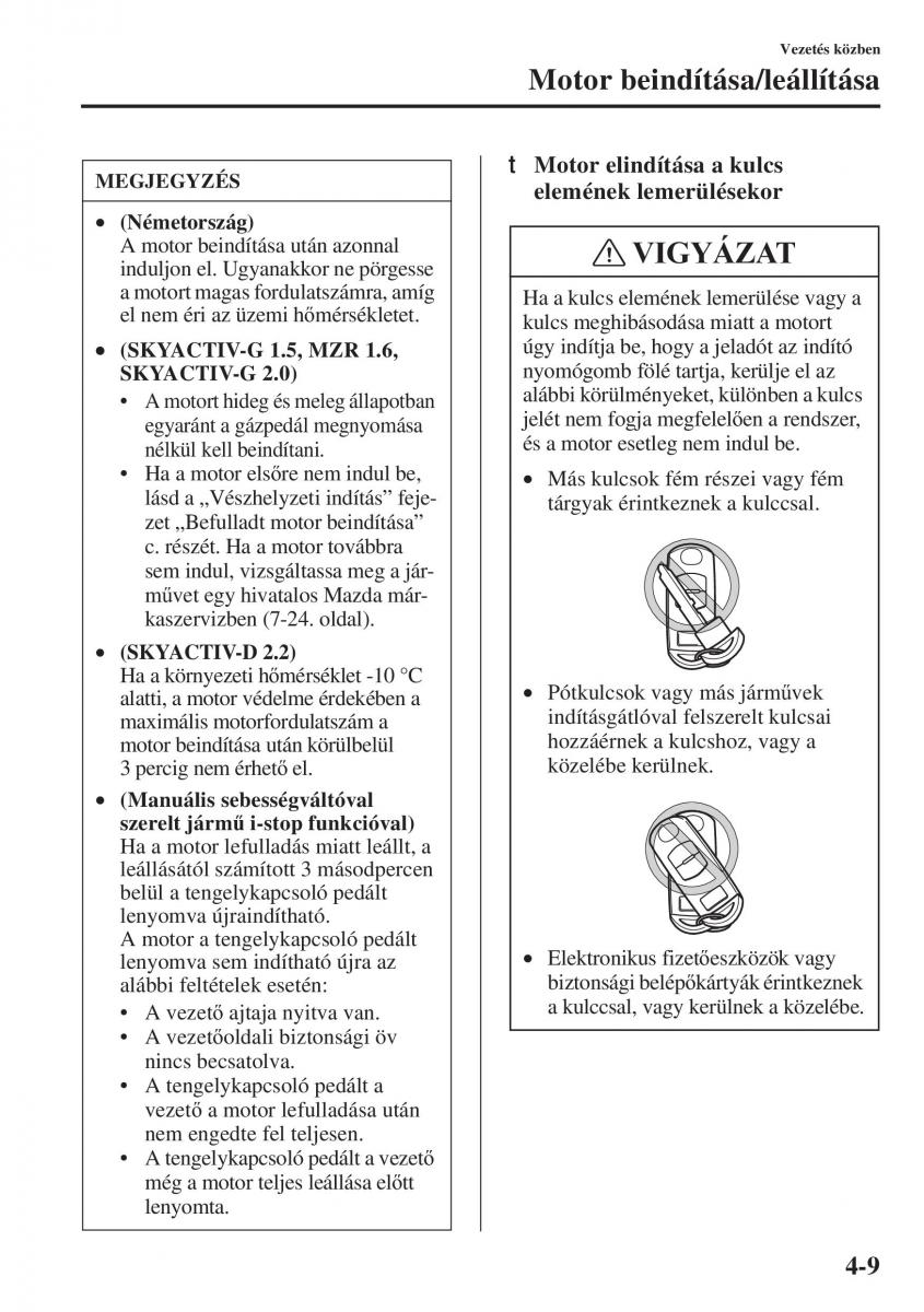 Mazda 3 III Kezelesi utmutato / page 159