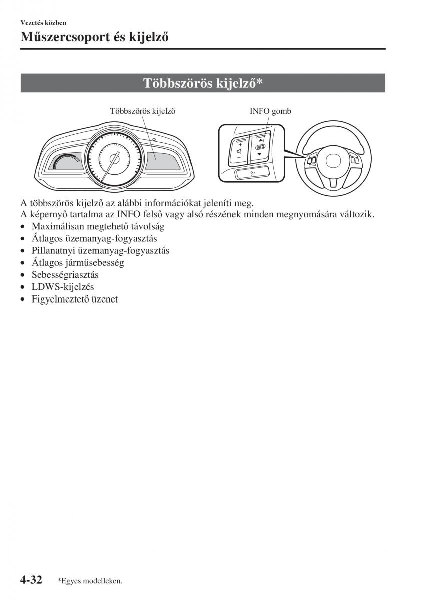 Mazda 3 III Kezelesi utmutato / page 182