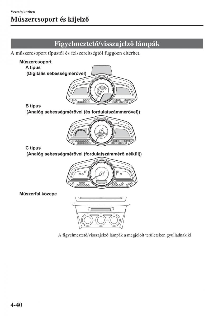 Mazda 3 III Kezelesi utmutato / page 190