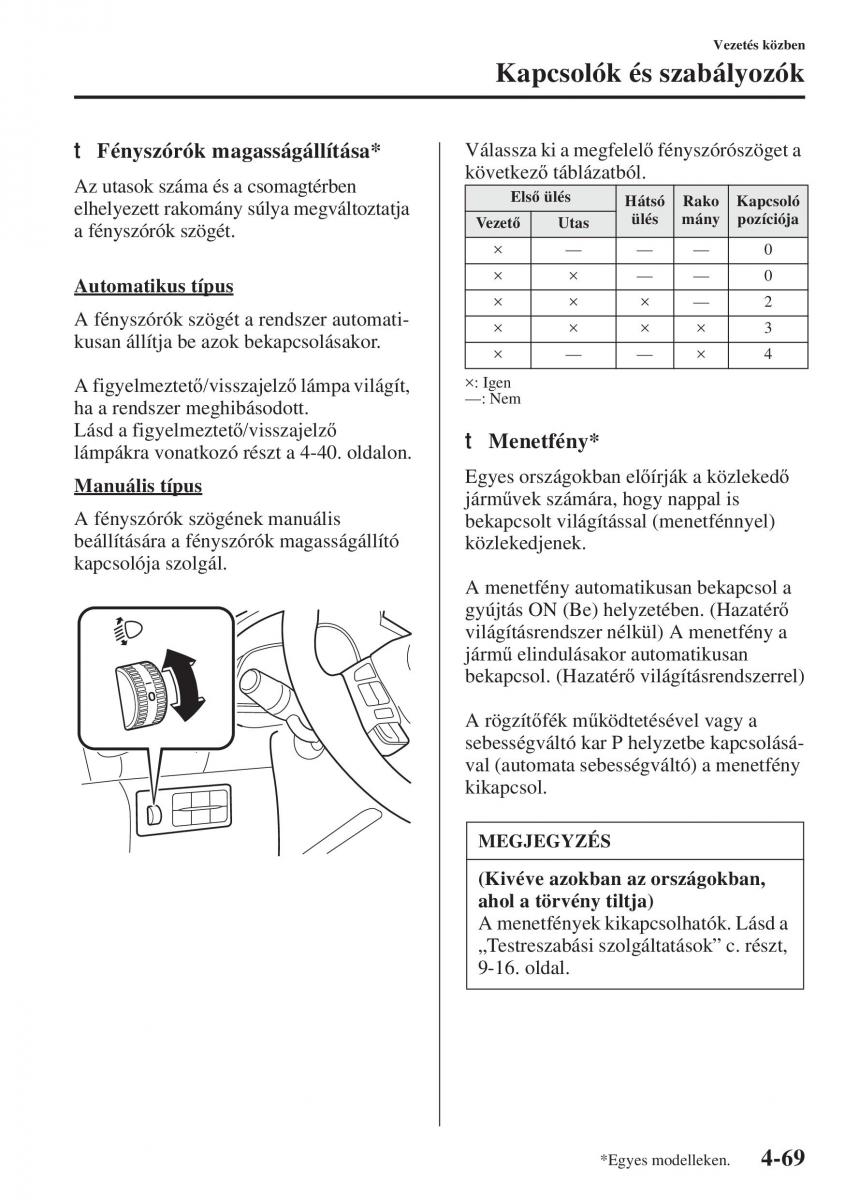 Mazda 3 III Kezelesi utmutato / page 219