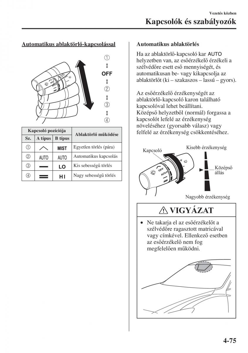 Mazda 3 III Kezelesi utmutato / page 225