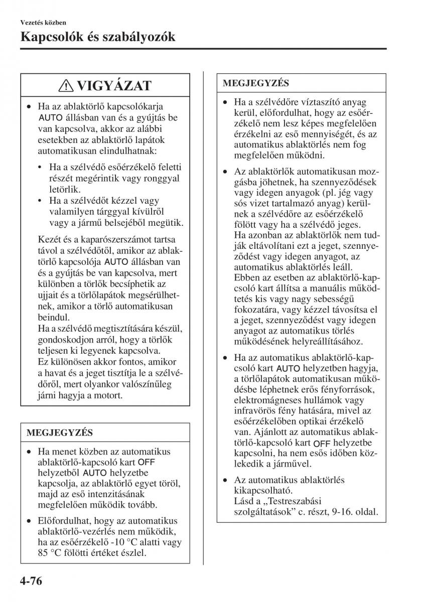 Mazda 3 III Kezelesi utmutato / page 226