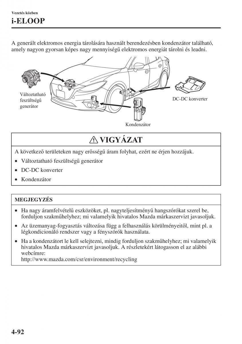 Mazda 3 III Kezelesi utmutato / page 242