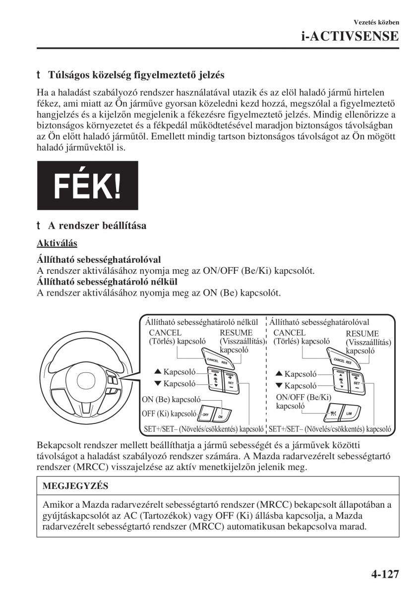 Mazda 3 III Kezelesi utmutato / page 277