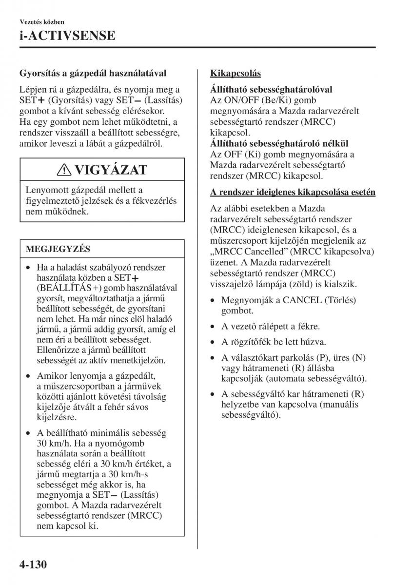 Mazda 3 III Kezelesi utmutato / page 280