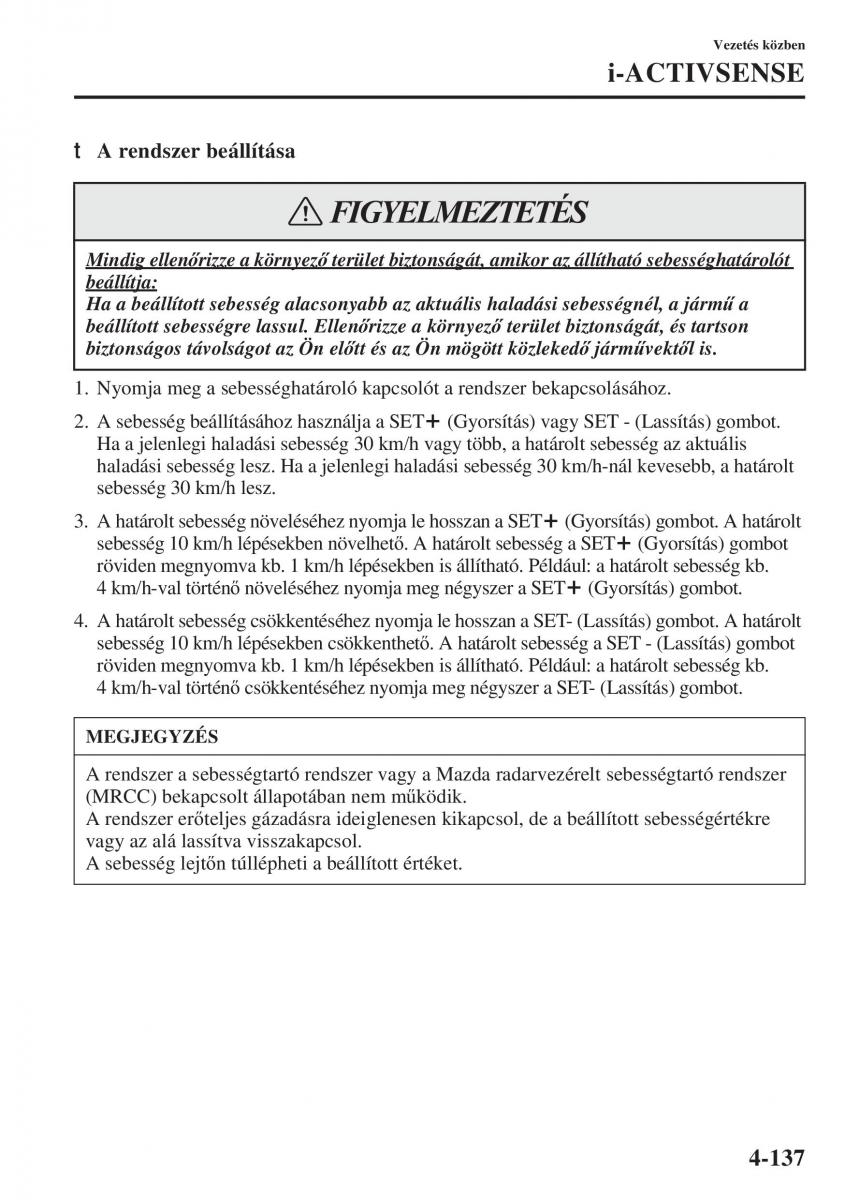 Mazda 3 III Kezelesi utmutato / page 287