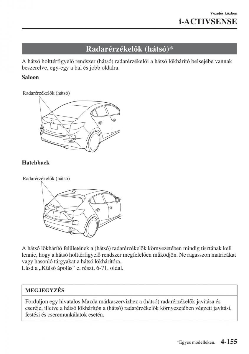 Mazda 3 III Kezelesi utmutato / page 305