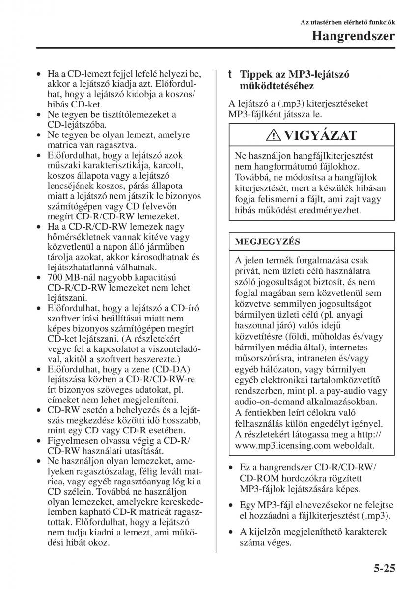 Mazda 3 III Kezelesi utmutato / page 359