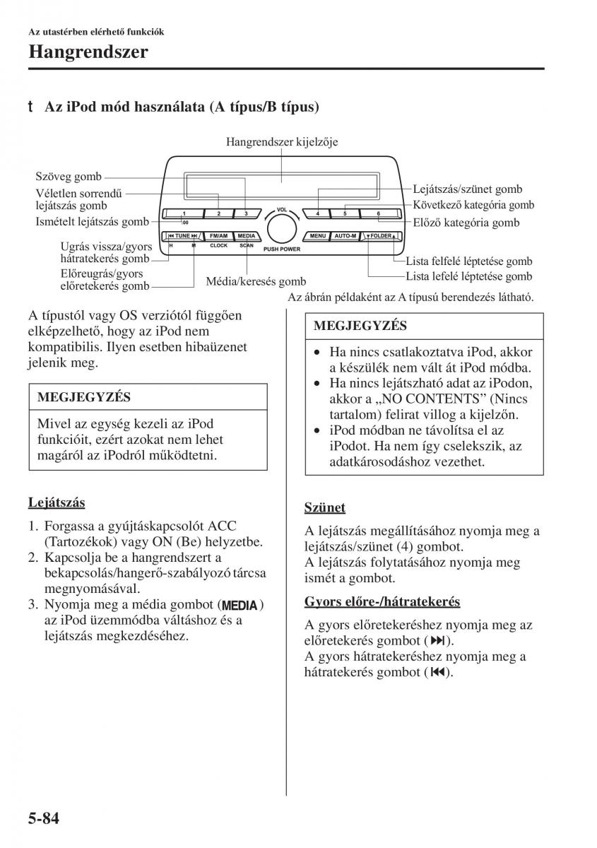 Mazda 3 III Kezelesi utmutato / page 418