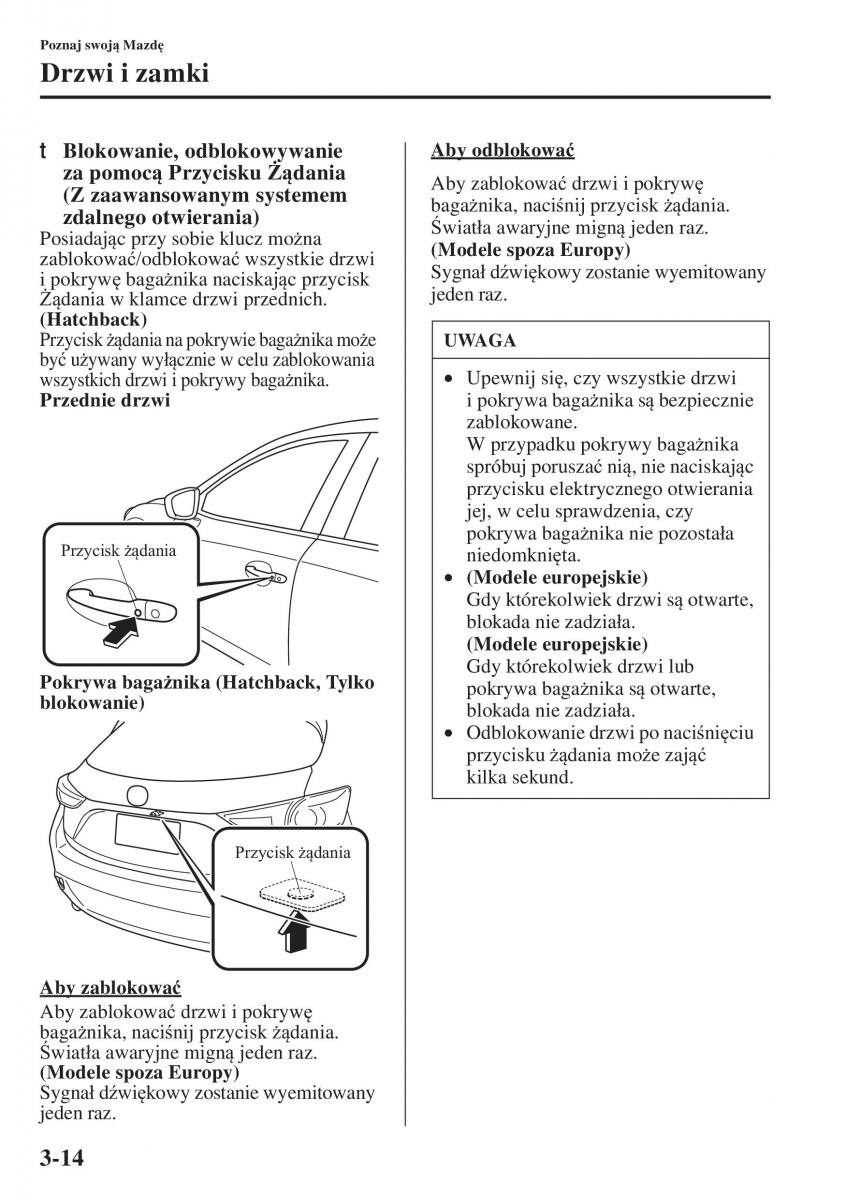 Mazda 3 III instrukcja obslugi / page 92