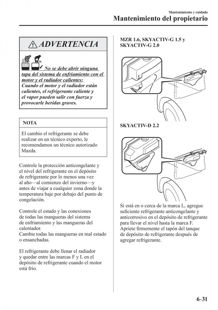 Mazda 3 III manual del propietario / page 561