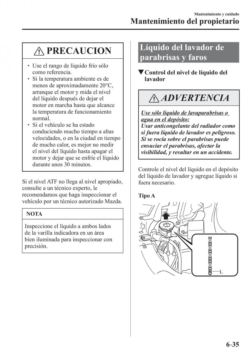 Mazda 3 III manual del propietario / page 565