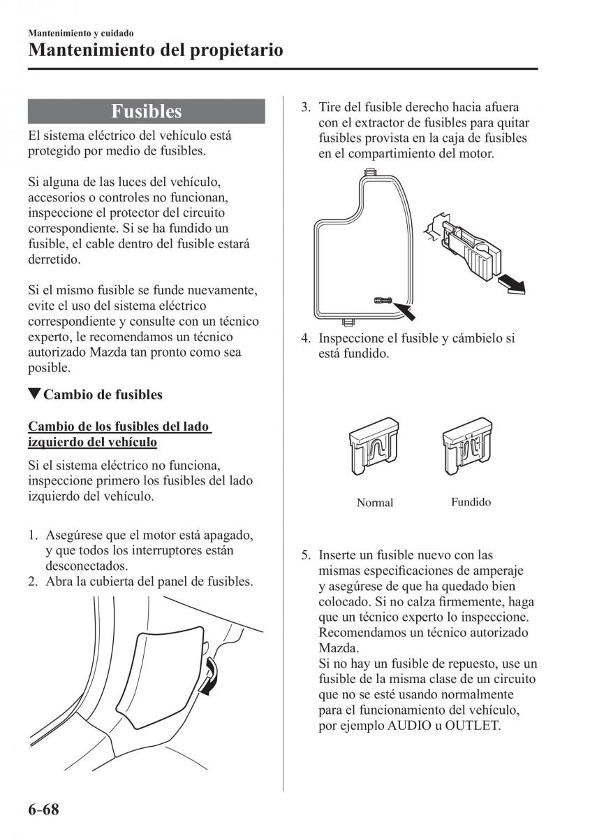 Mazda 3 III manual del propietario / page 598