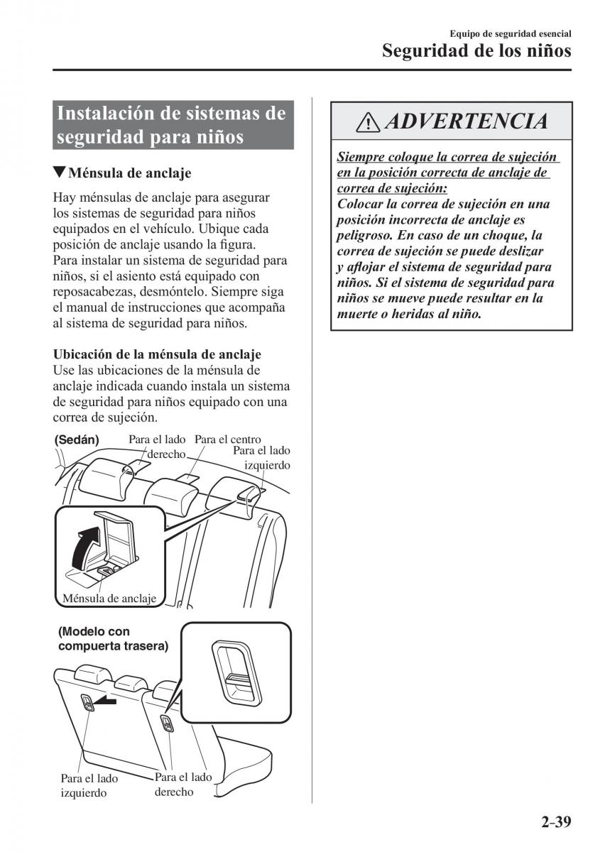 Mazda 3 III manual del propietario / page 63