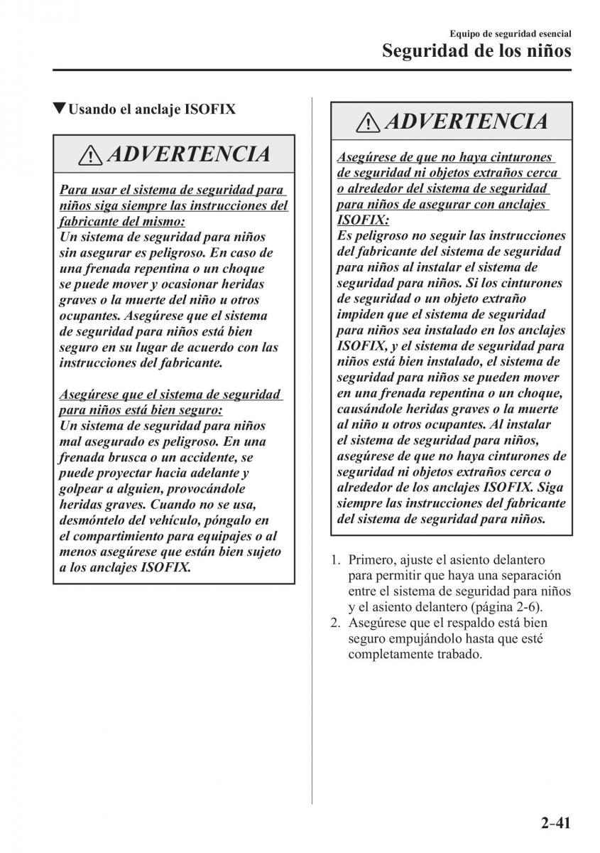 Mazda 3 III manual del propietario / page 65