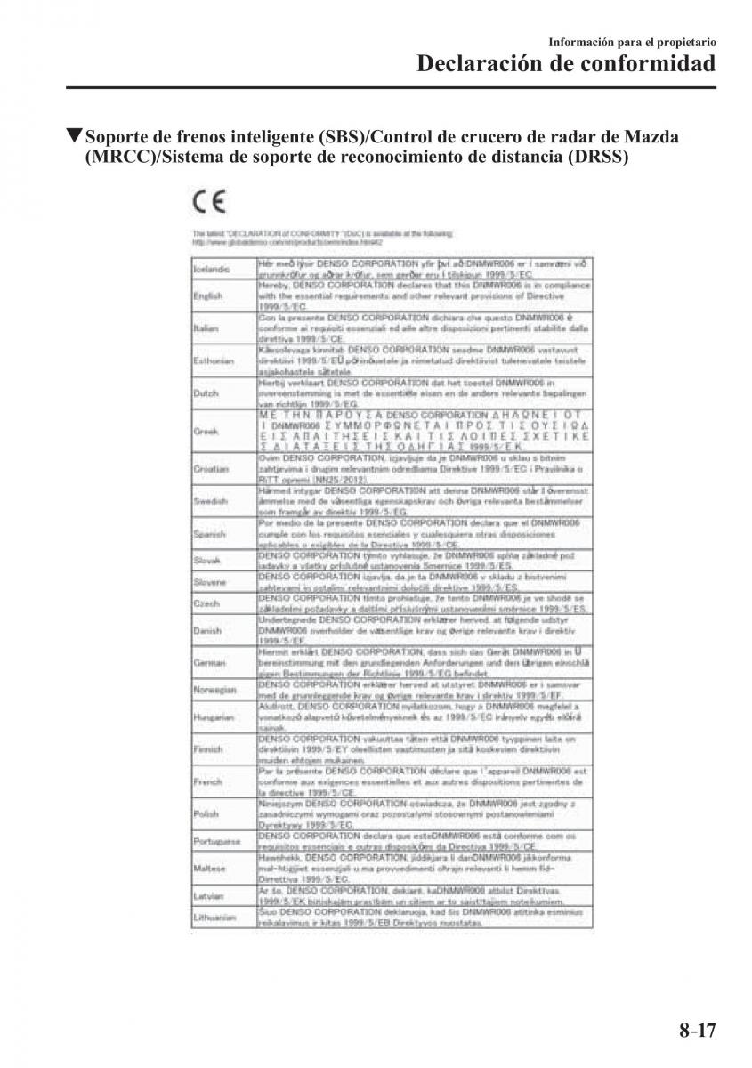 Mazda 3 III manual del propietario / page 693