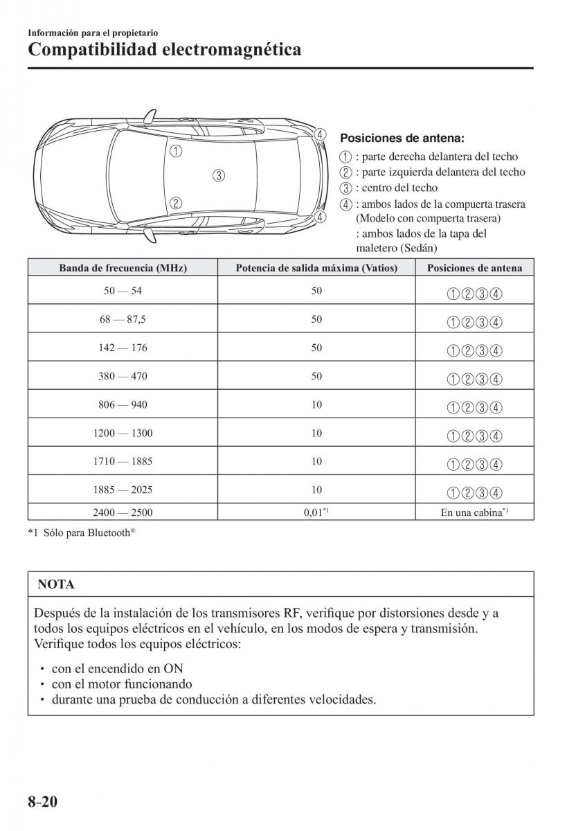 Mazda 3 III manual del propietario / page 696