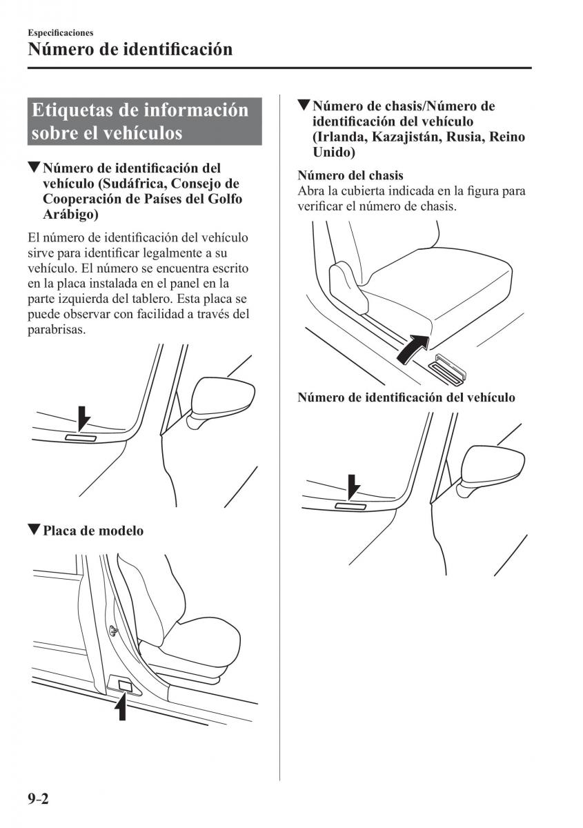 Mazda 3 III manual del propietario / page 700