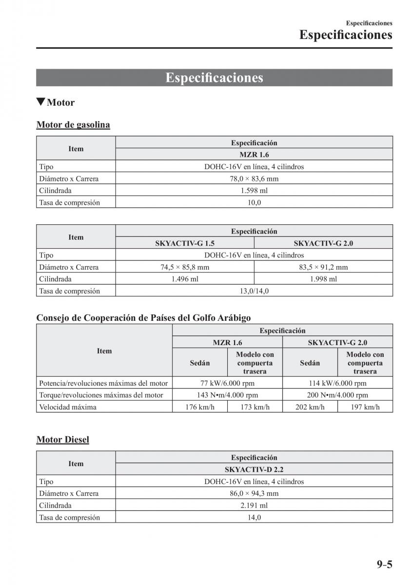 Mazda 3 III manual del propietario / page 703