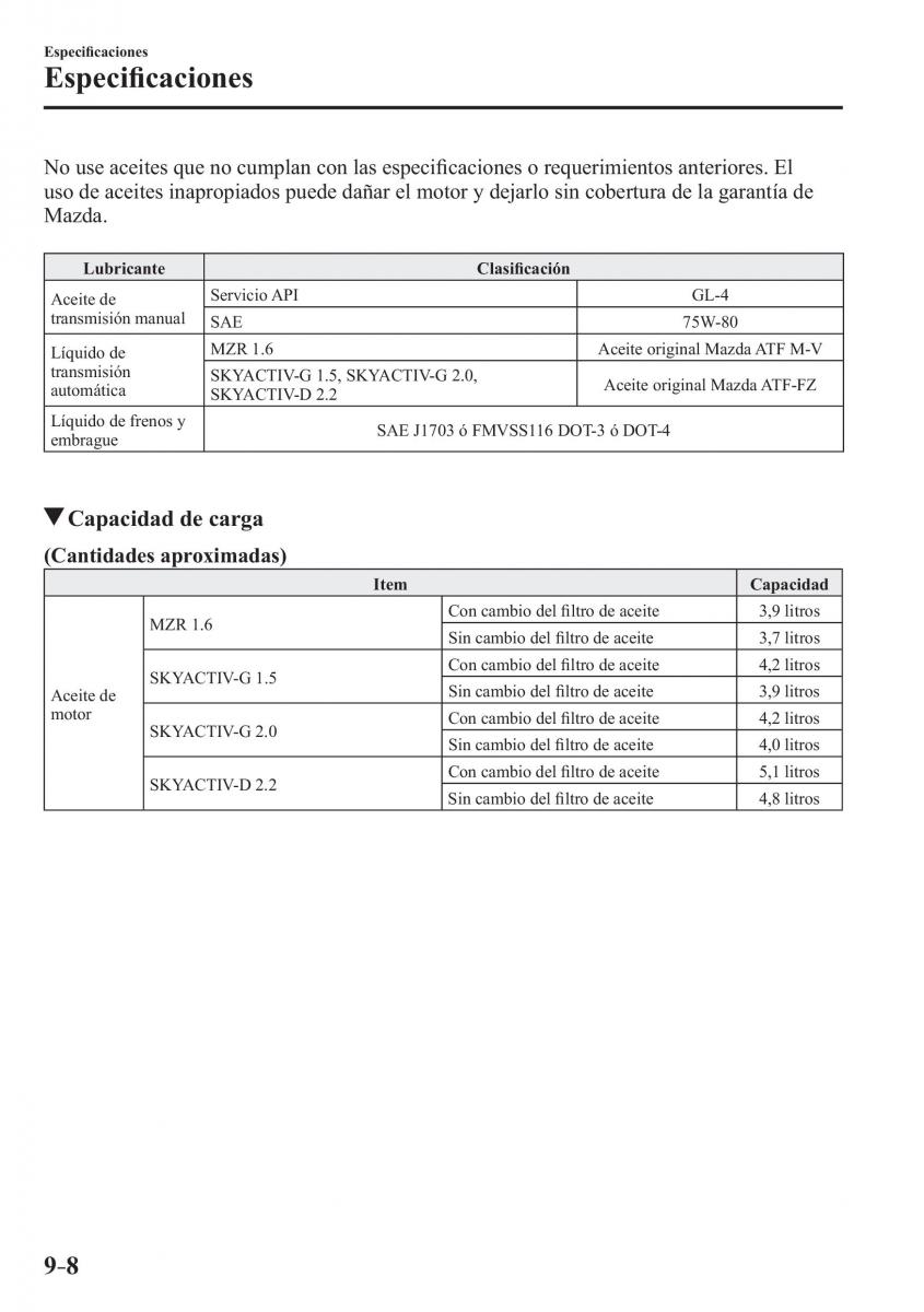 Mazda 3 III manual del propietario / page 706