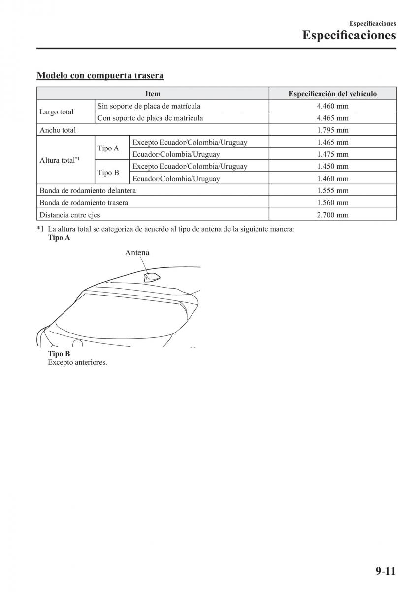 Mazda 3 III manual del propietario / page 709