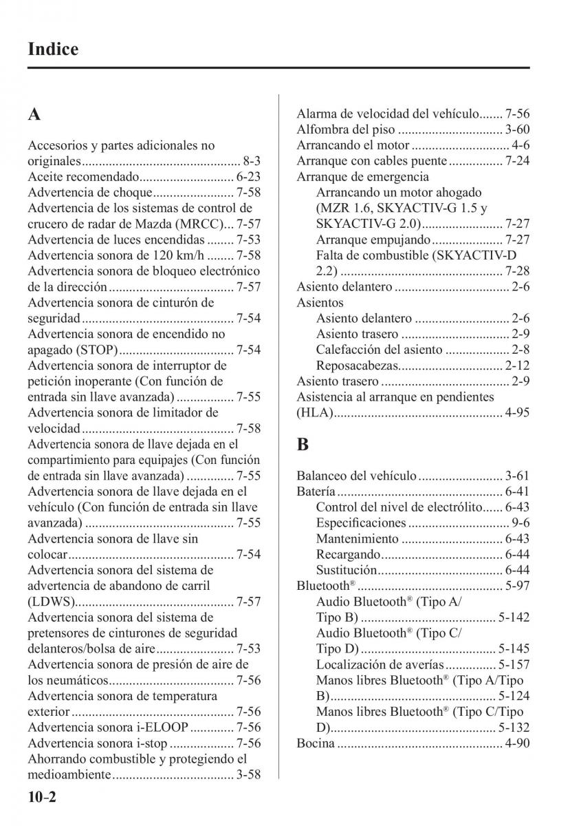 Mazda 3 III manual del propietario / page 724