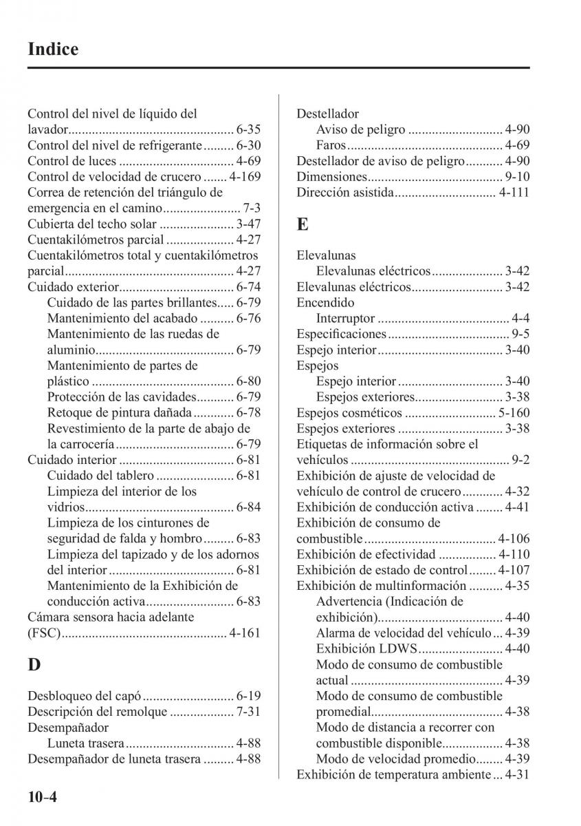 Mazda 3 III manual del propietario / page 726