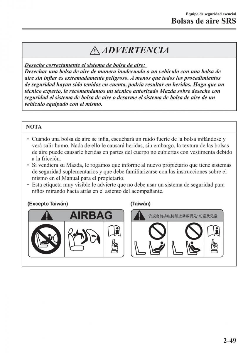 Mazda 3 III manual del propietario / page 73