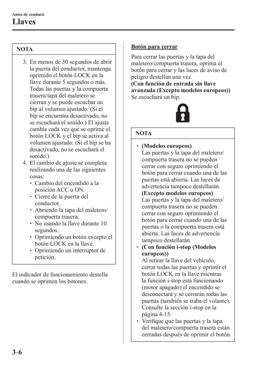 Mazda 3 III manual del propietario / page 90