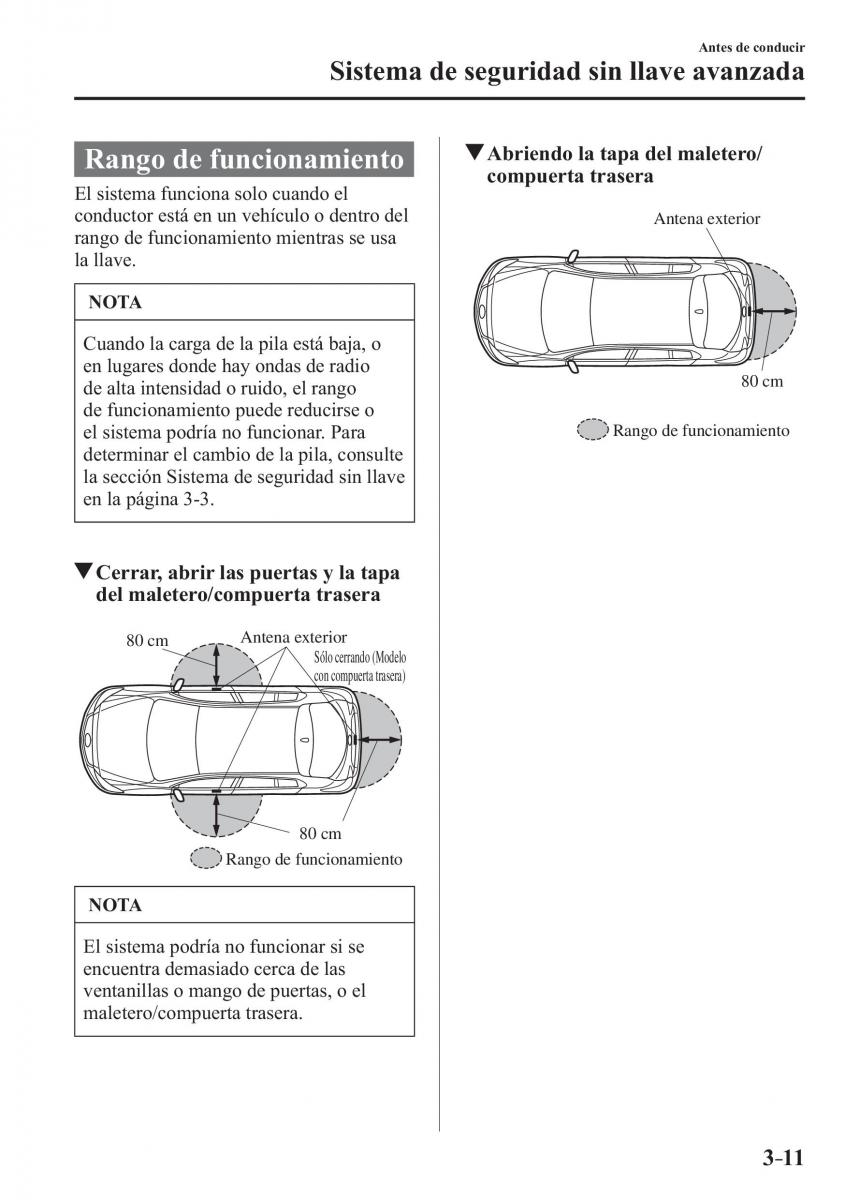 Mazda 3 III manual del propietario / page 95