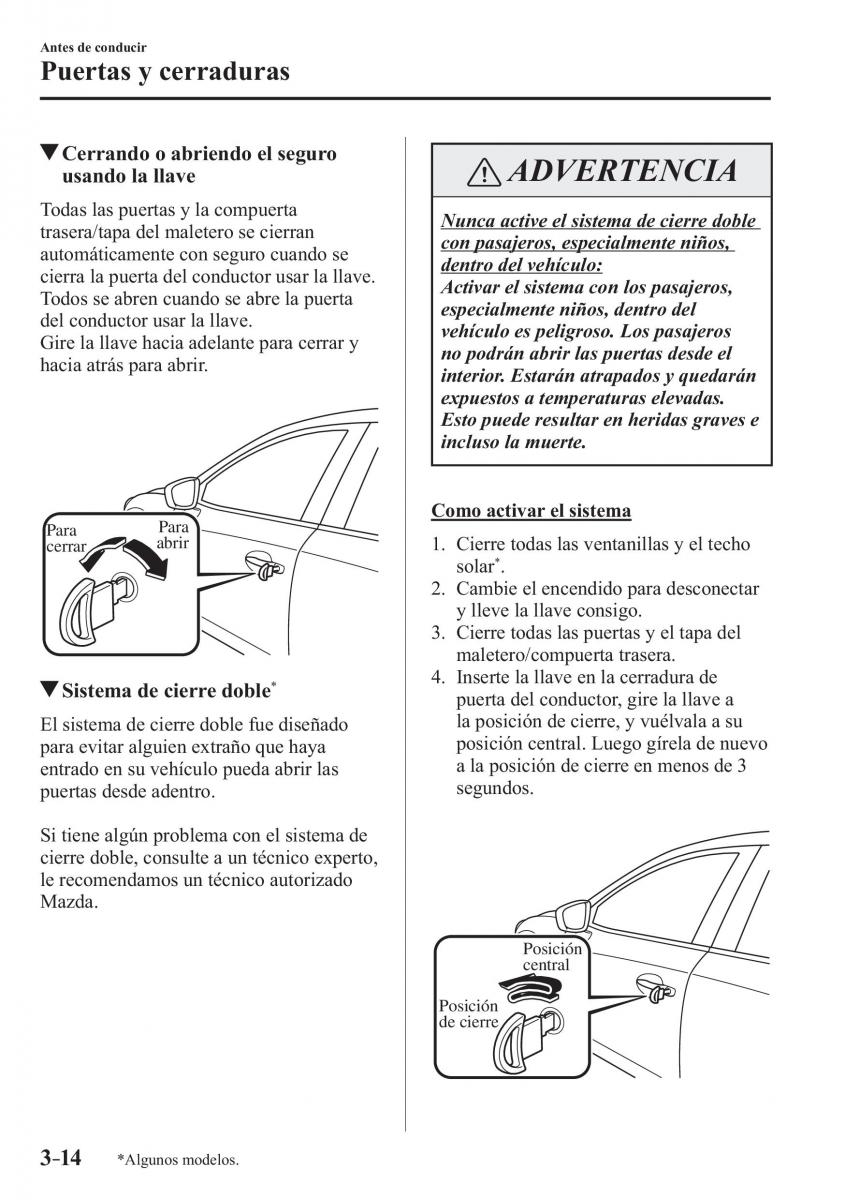 Mazda 3 III manual del propietario / page 98