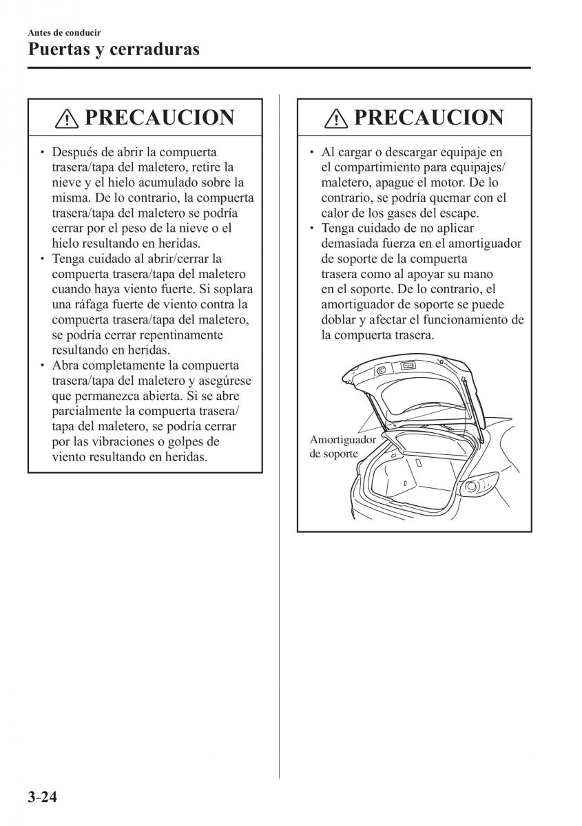 Mazda 3 III manual del propietario / page 108