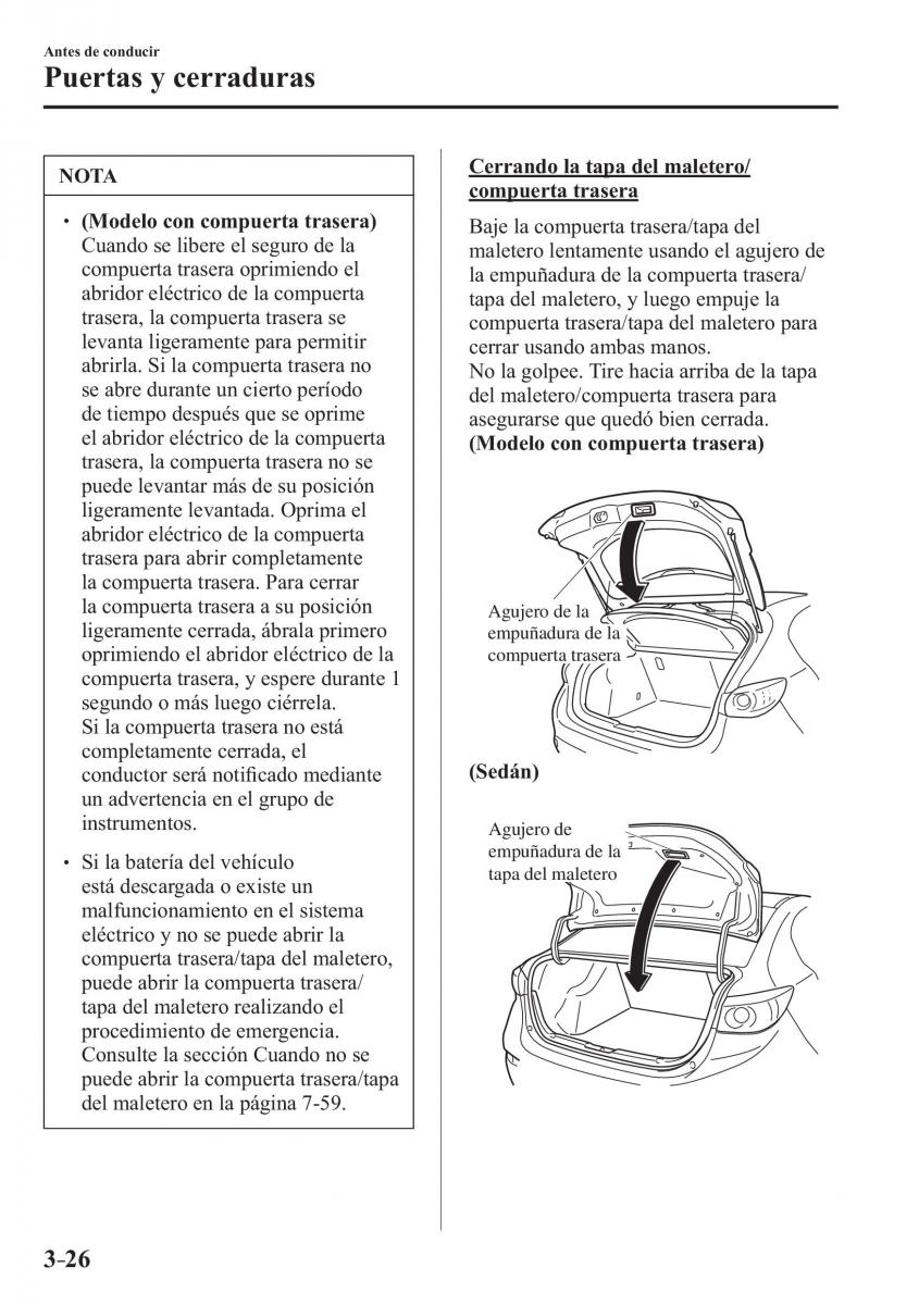 Mazda 3 III manual del propietario / page 110