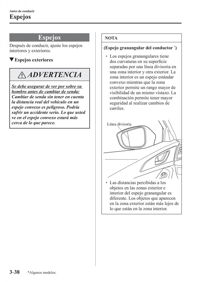 Mazda 3 III manual del propietario / page 122