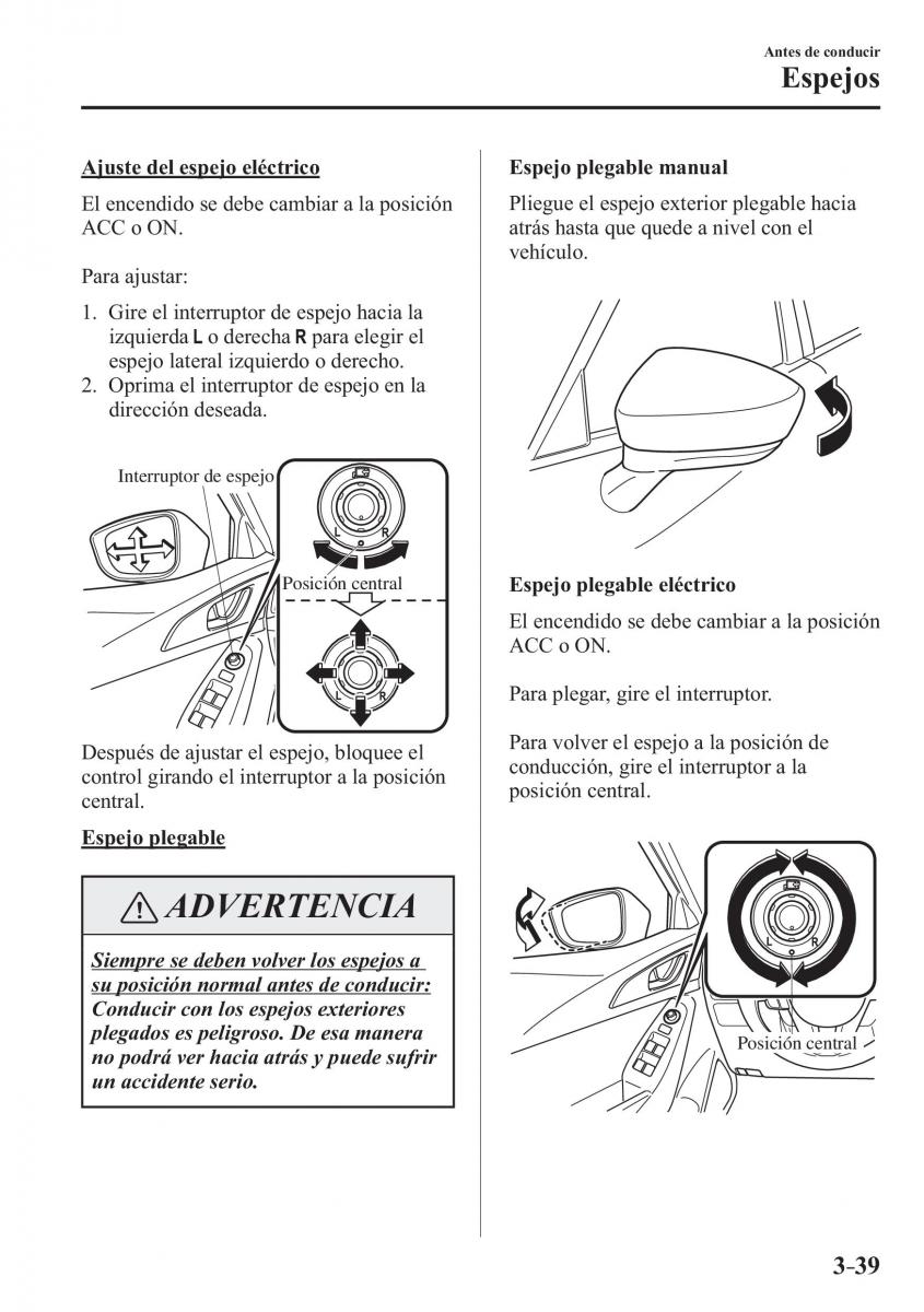 Mazda 3 III manual del propietario / page 123