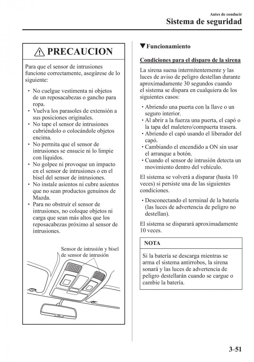 Mazda 3 III manual del propietario / page 135