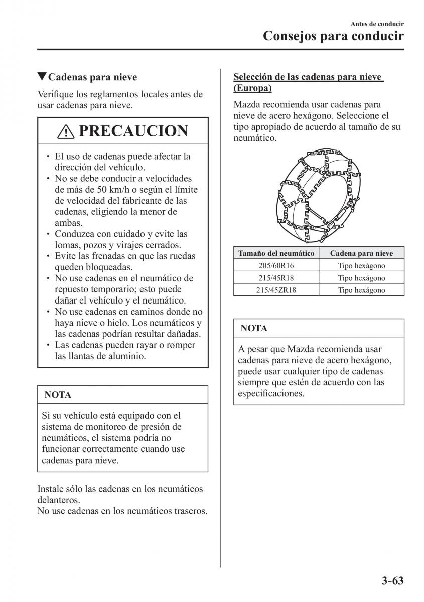 Mazda 3 III manual del propietario / page 147