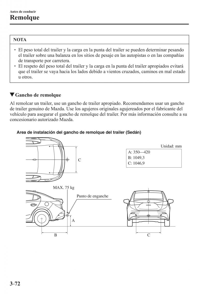 Mazda 3 III manual del propietario / page 156