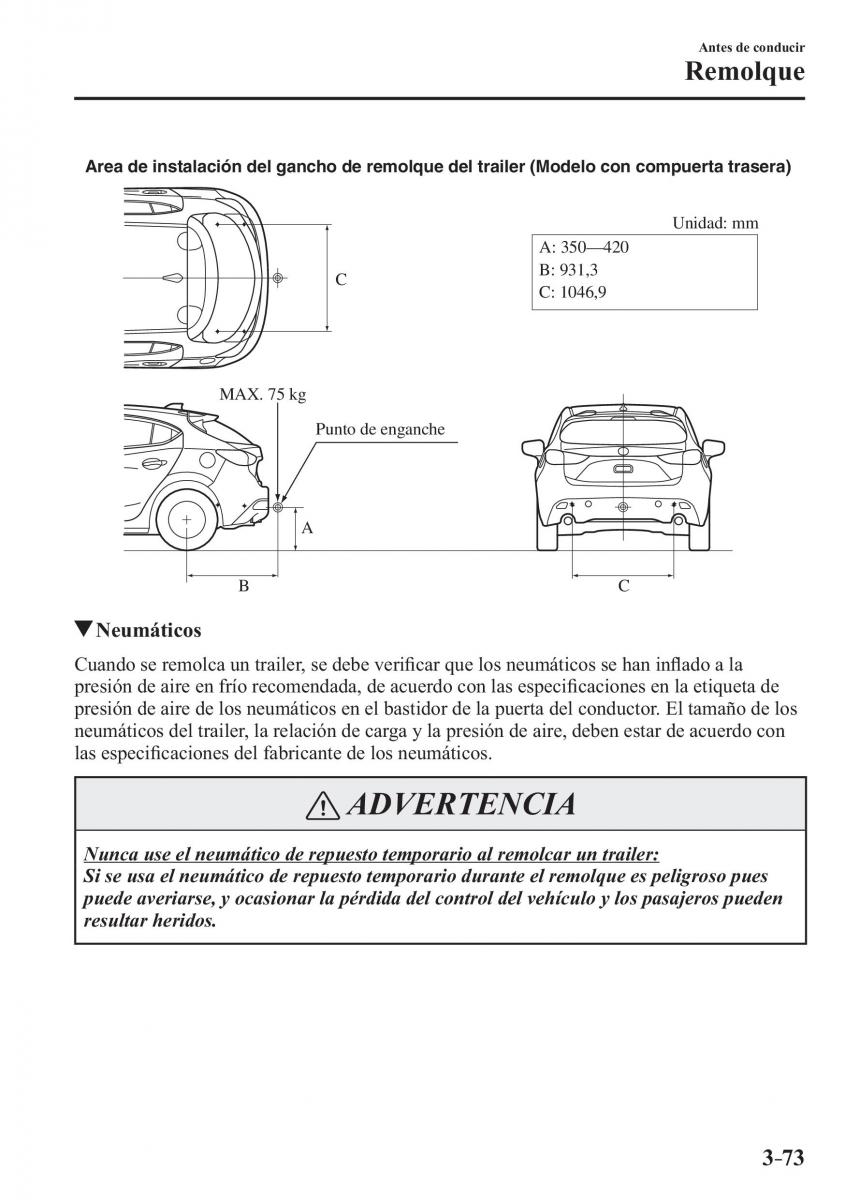 Mazda 3 III manual del propietario / page 157