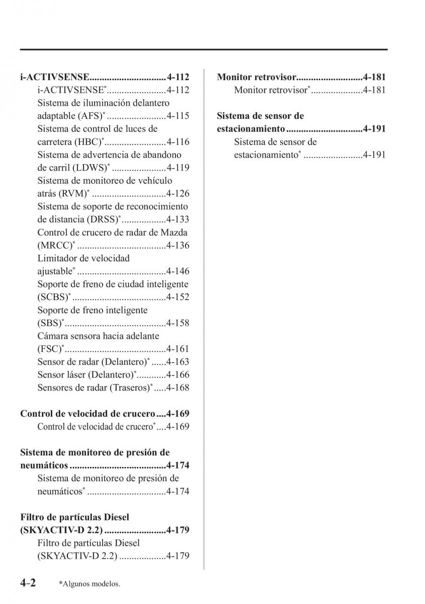 Mazda 3 III manual del propietario / page 162