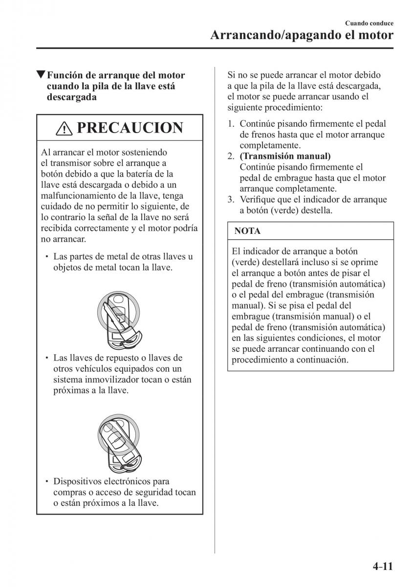 Mazda 3 III manual del propietario / page 171