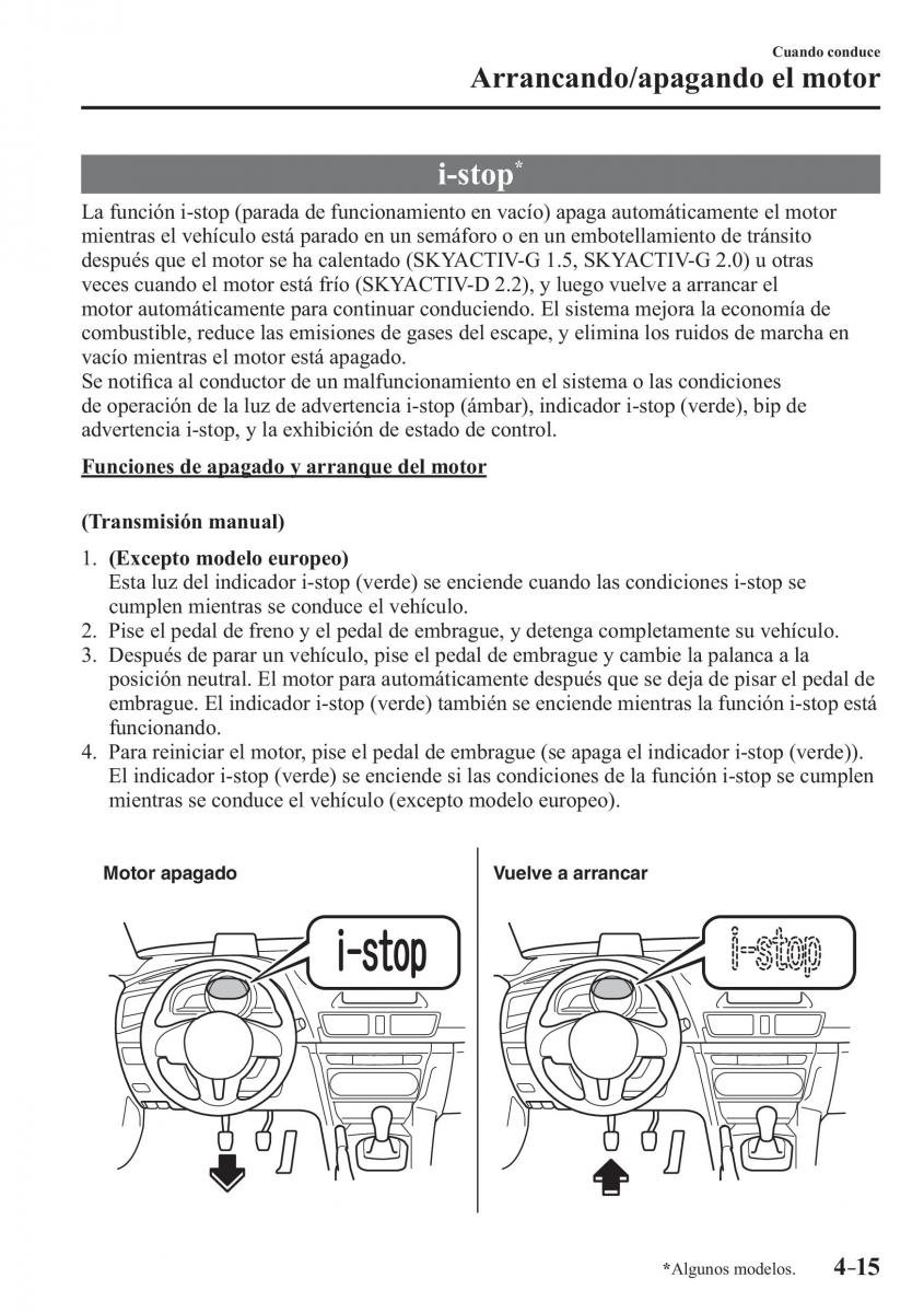 Mazda 3 III manual del propietario / page 175