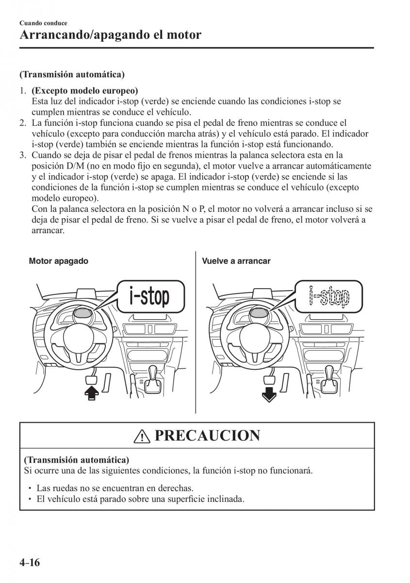 Mazda 3 III manual del propietario / page 176