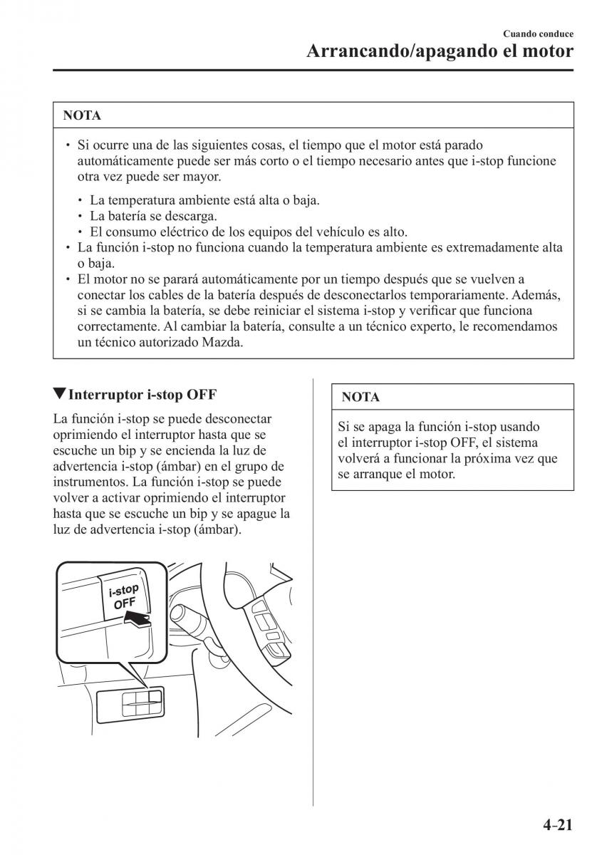 Mazda 3 III manual del propietario / page 181