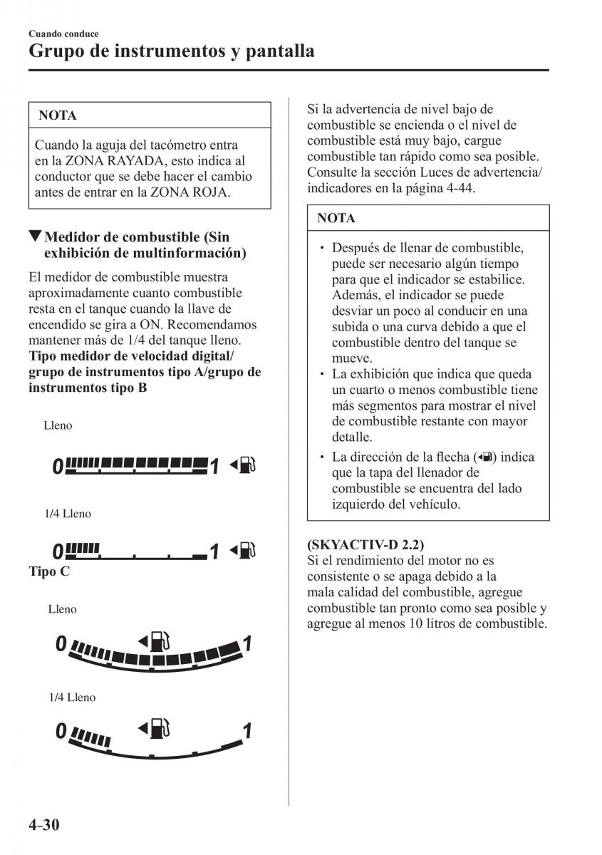 Mazda 3 III manual del propietario / page 190