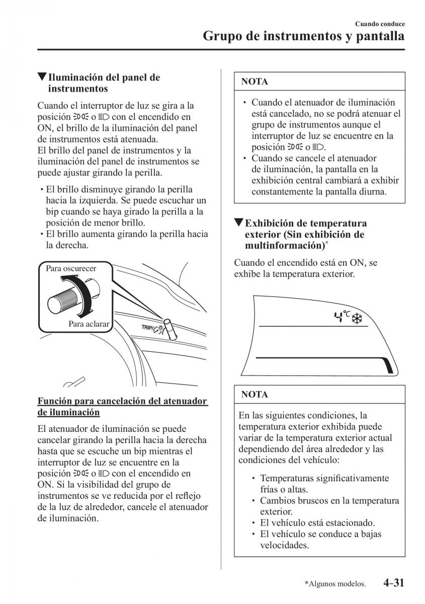 Mazda 3 III manual del propietario / page 191