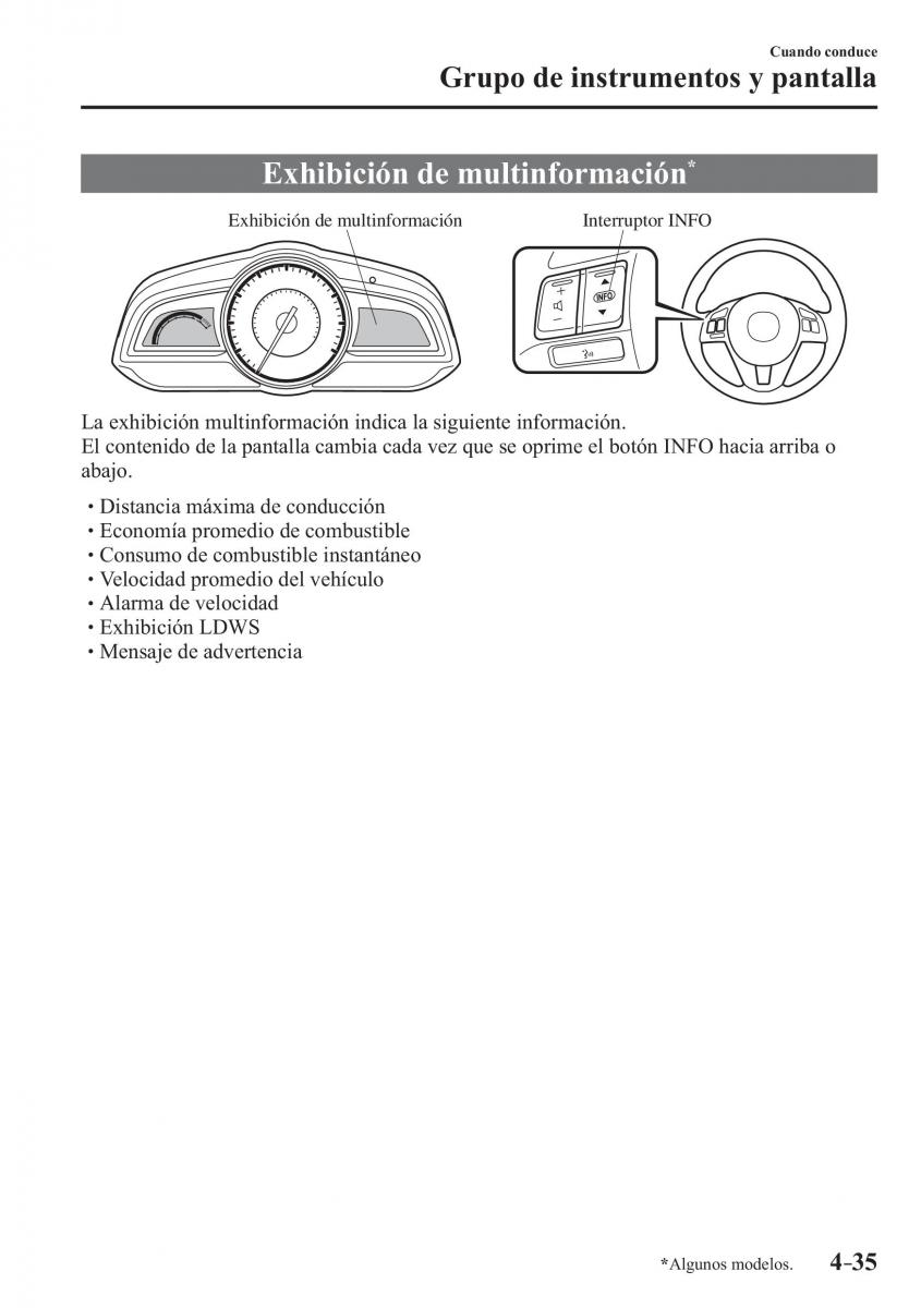 Mazda 3 III manual del propietario / page 195