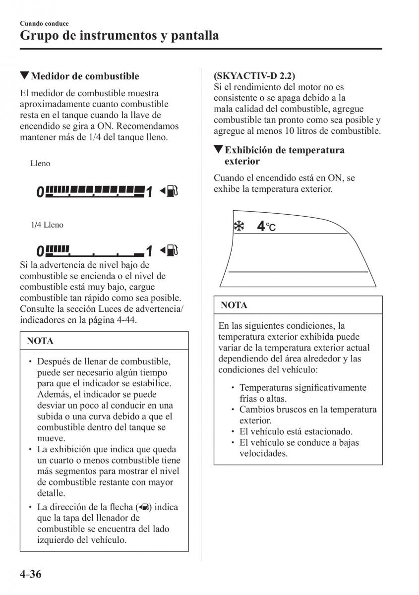 Mazda 3 III manual del propietario / page 196