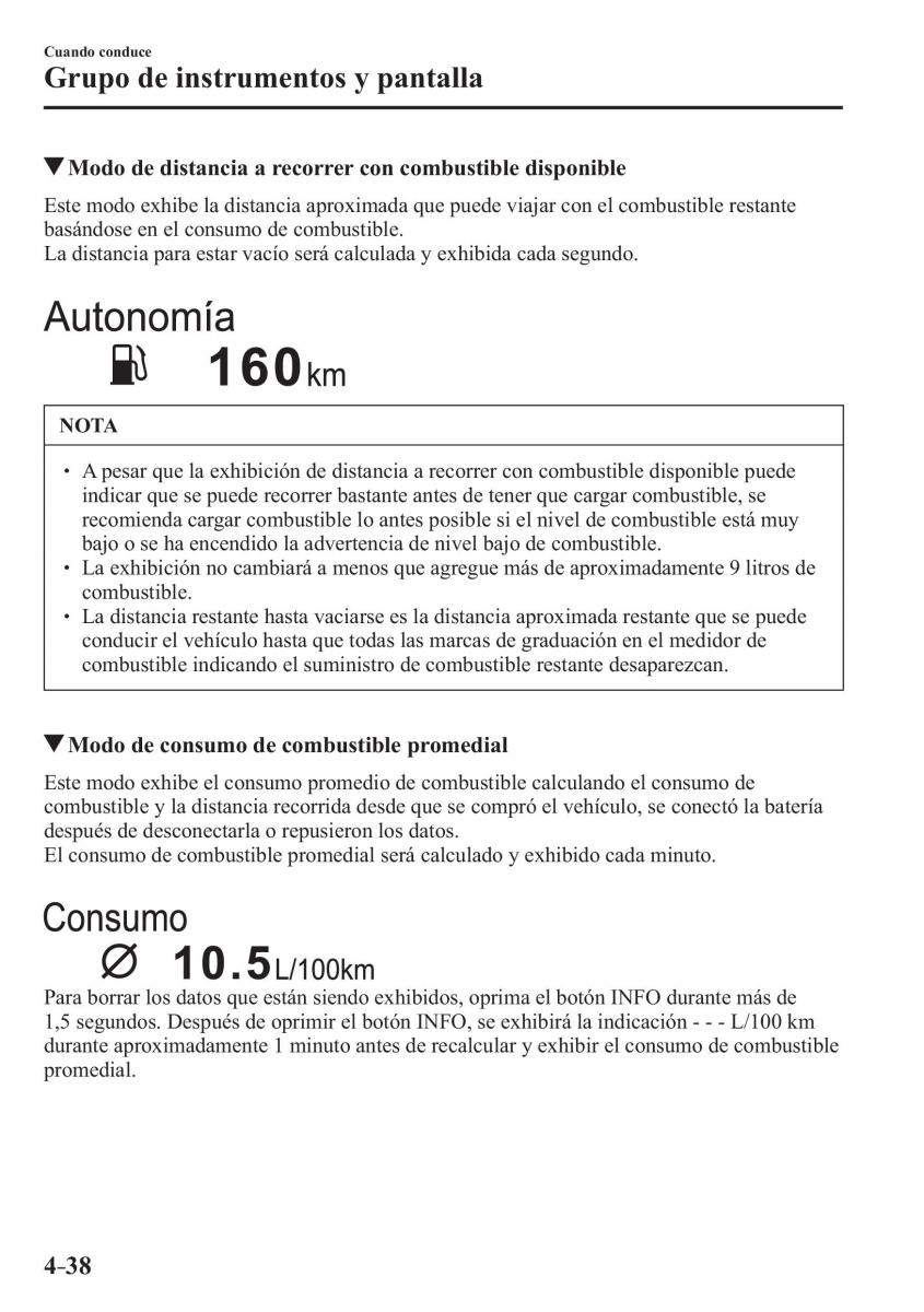 Mazda 3 III manual del propietario / page 198