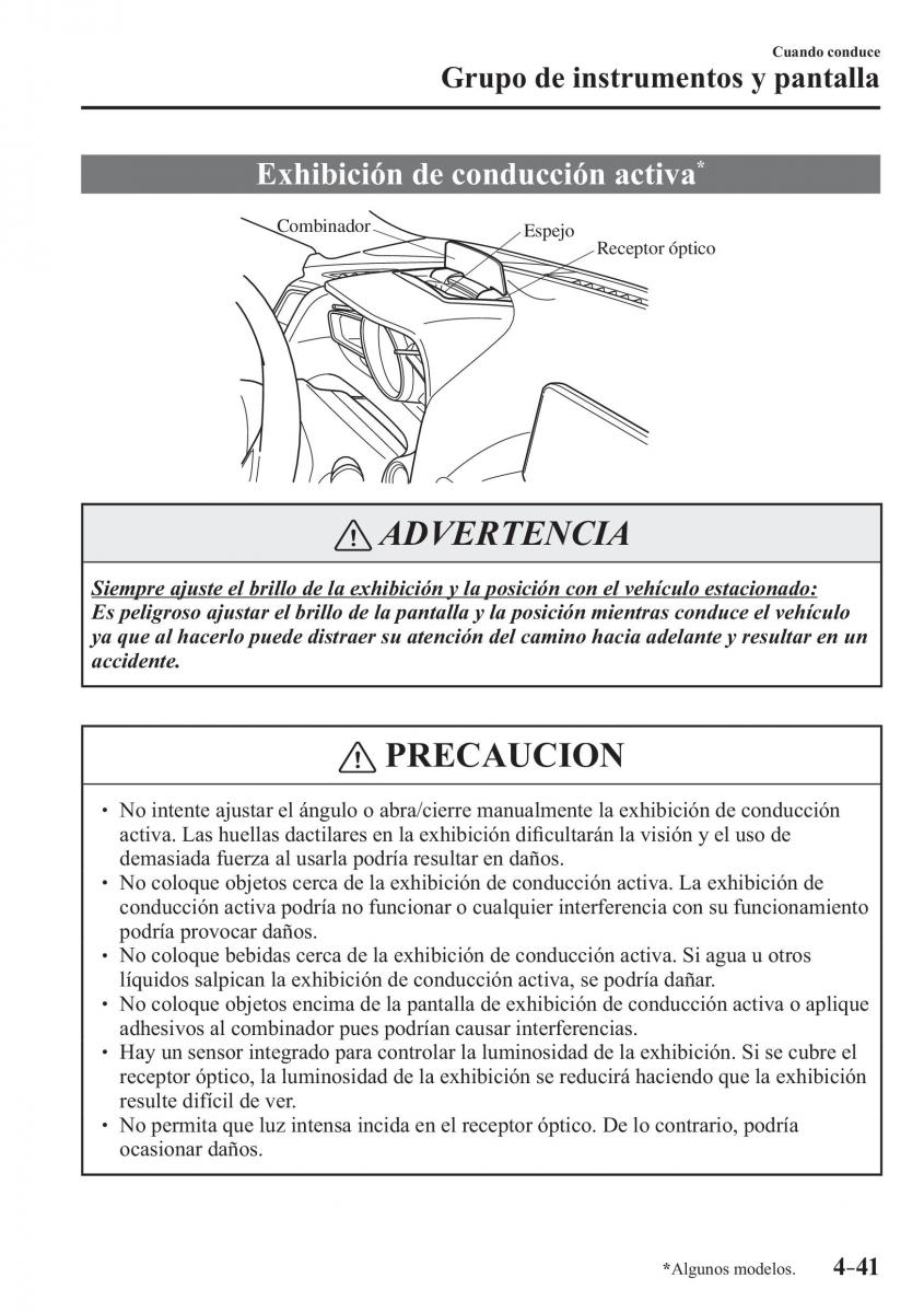 Mazda 3 III manual del propietario / page 201